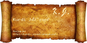 Kurdi József névjegykártya