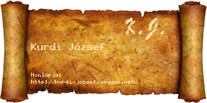 Kurdi József névjegykártya